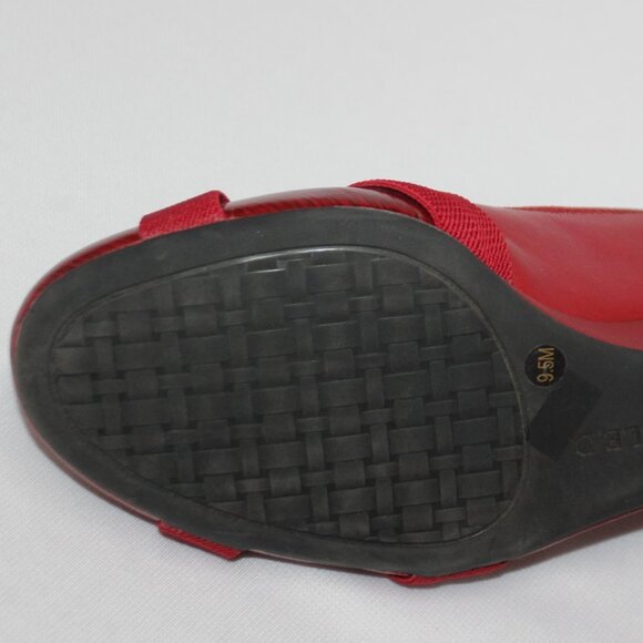 Michelle D Red Patent Low Heel Wedges - Picture 13 of 13